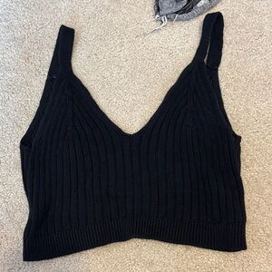 Aerie Black Knit Top